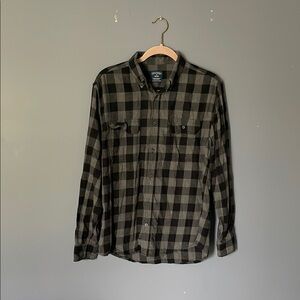 Faded Glory Black and Gray Casual Button Down Shirt